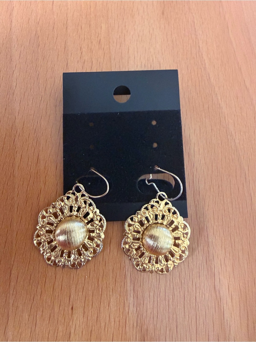 Gold Filigree Medallion Drop Earrings - Women Jewelry
